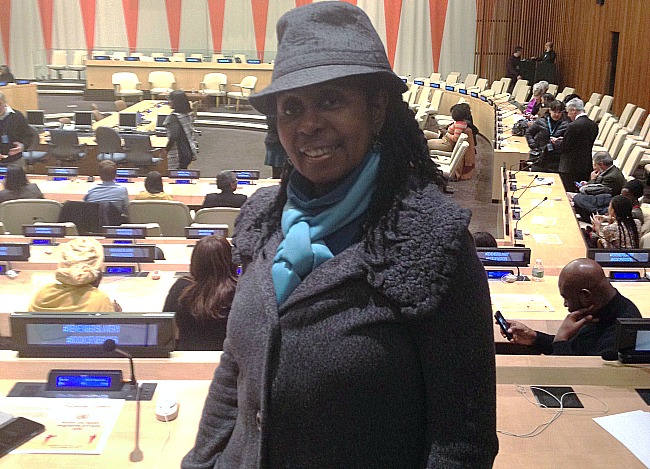 Book of Negroes  Book Editor Luvon Roberson at her seat in Economic and Social Council Chamber  at UN Photo by Luvon  Roberson 650x469