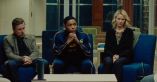 Actors Tim Roth, Kelvin Harrison, Jr. and Naomi Watts talking with school officials in Luce.