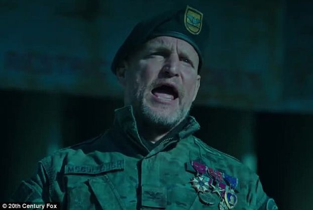 Woody Harrelson as the war-mongering Colonel in the movie, War for the Planet of the Apes. 