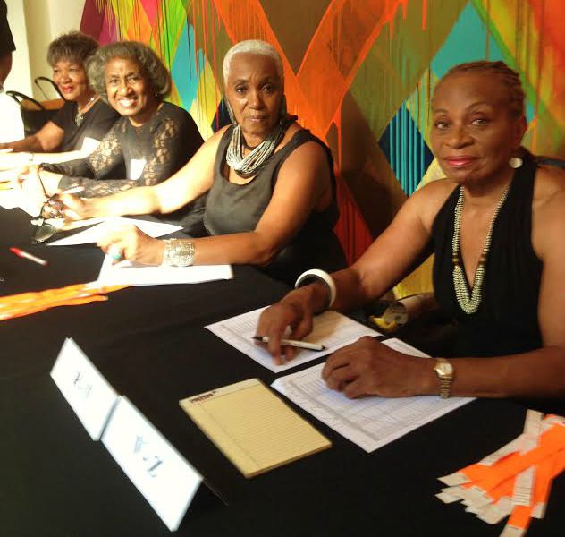 Harlem Book Fair Images Phillis Wheatley Awards Ladies at Registration Table 2015