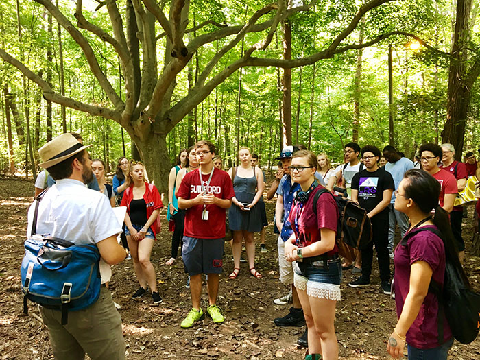 The Tree represented in Minnette Coleman book visited by Guilford College 2017 Freshmen students to learn about Quaker history www.Guilford.edu 700x525