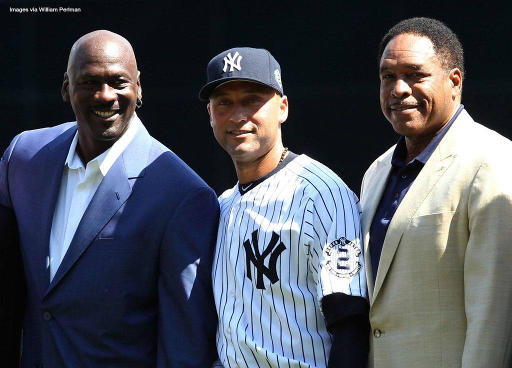 Dave Winfield 6'4 and Jeter 6'3 4 GOATS crossing - New York Yankees fan  react after Derek Jeter's heartwarming reunion with baseball legends