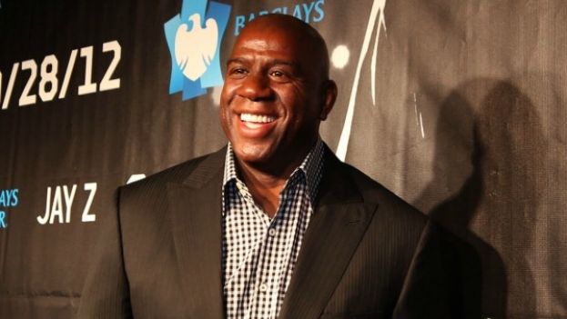 Earvin &quot;Magic&quot; Johnson on the red carpet at the opening of the Barclays Center