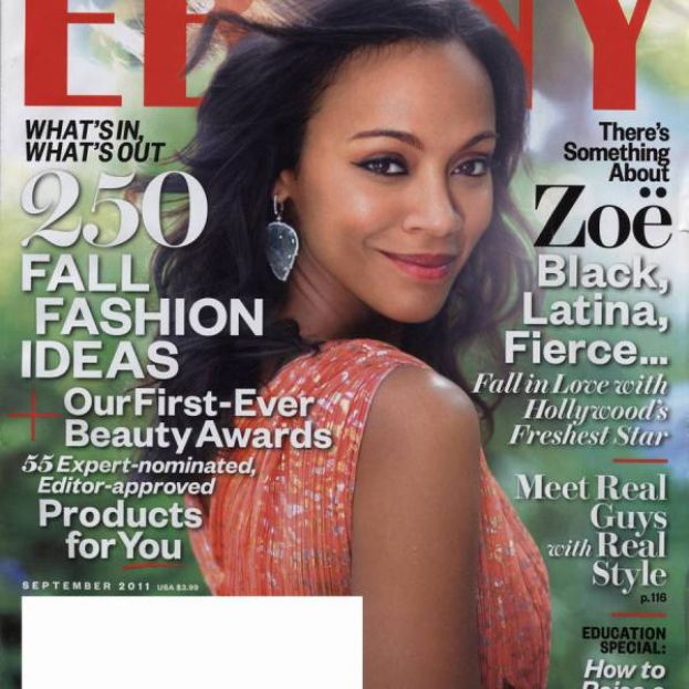 Actress Zoes Saldana on the cover of Ebony magazine