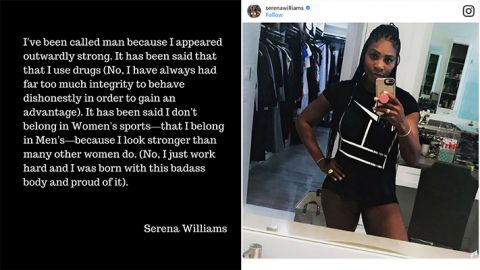 Serena Williams showing off her post-pregnancy body