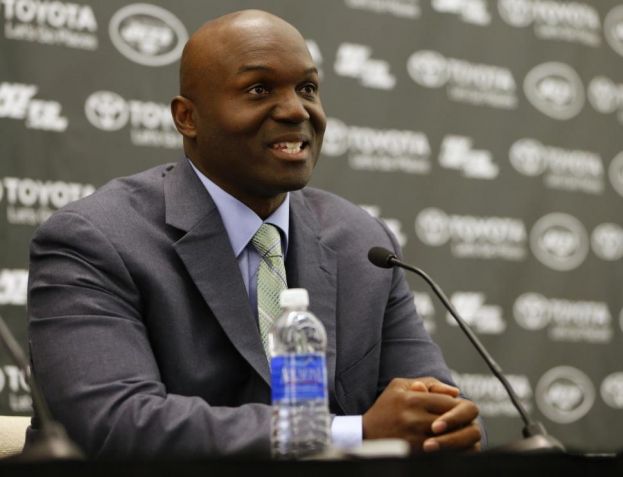 Todd Bowles, New York Jets new head coach, addressing the media.