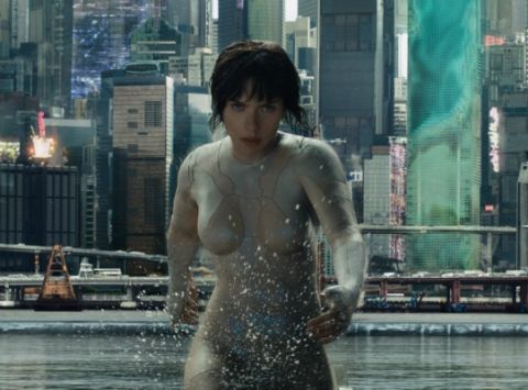 Scarlett Johannsson in the movie, Ghost in the Shell.  
