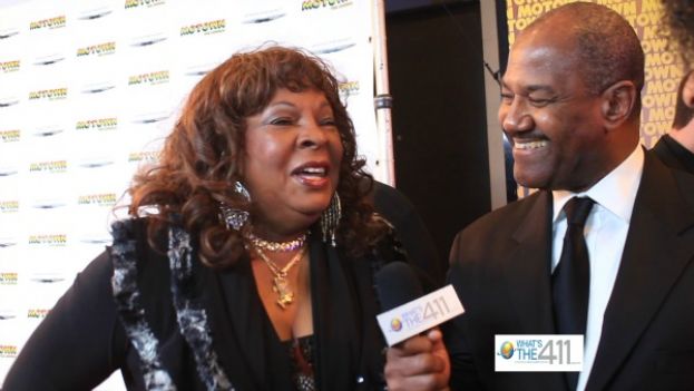 What&#039;s The 411 Correspondent, Chuck Whaley talking to legendary Martha Reeves on the red carpet at Motown The Musical Friends and Family Night
