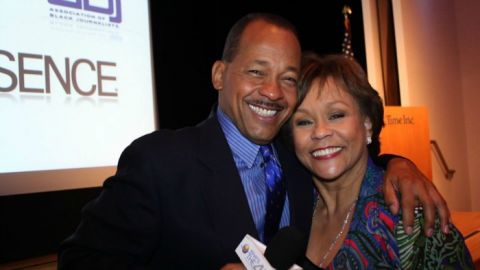 What's The 411TV correspondent Andrew Rosario with former WNBC-TV news anchor Sue Simmons