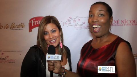 Nadine Ramos, CEO and Founder, Lasio, Inc., and sponsor of Shopping Night Out, talking with What's The 411TV correspondent, Barbara Bullard on the Shopping Night Out red carpet