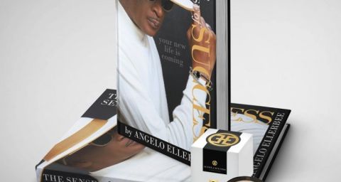 Angelo Ellerbee’s new book, The Sense of Success, and candle, The Scent of Success