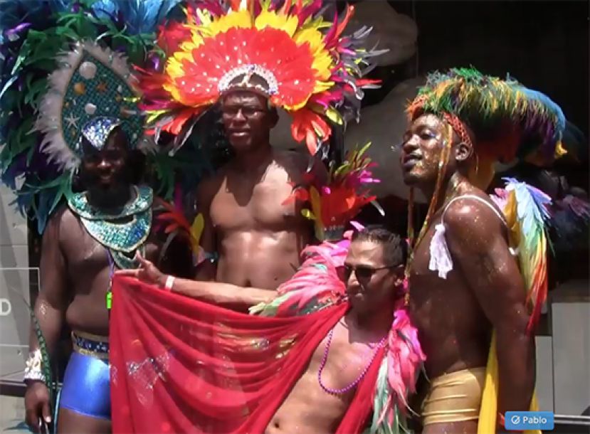 Caribbean members of the LGBT community having a great time at the NYC Gay Pride Parade 2018