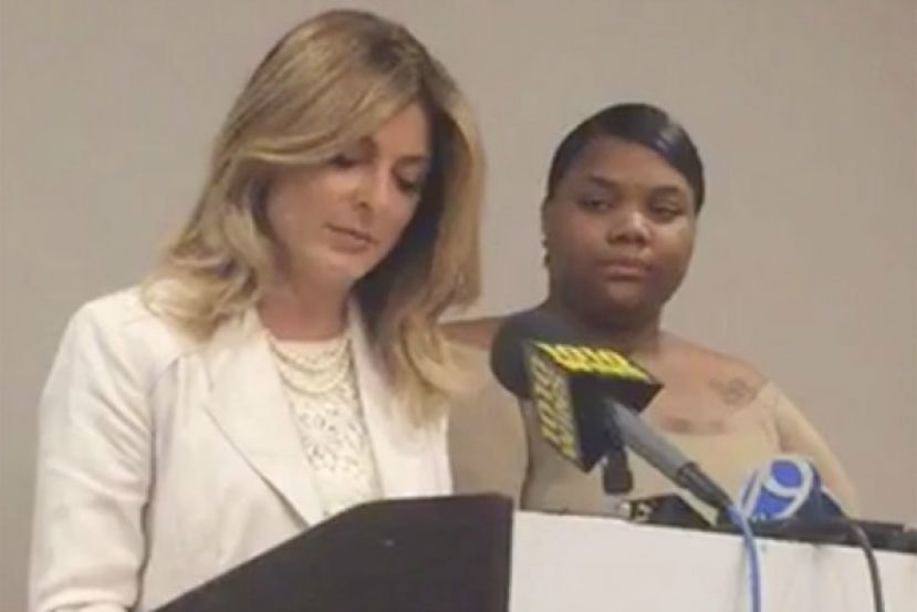 Attorney Lisa Bloom and her client, Quantasia Sharpton (r.), hold a press conference at the Hilton Hotel in New York City on Monday, to announce a lawsuit against R&amp;B singer, Usher. Sharpton claims she was possibly exposed to herpes because of her sexual encounter with Usher.