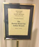 Harlem Book Fair Invitational Author Brunch welcome sign