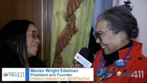 Marian Wright Edelman, President and Founder, Children's Defense Fund; talking with What's The 411TV's Courtney Rashon