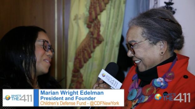 Marian Wright Edelman, President and Founder, Children&#039;s Defense Fund; talking with What&#039;s The 411TV&#039;s Courtney Rashon