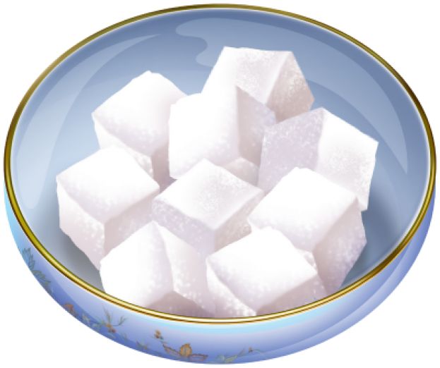 Bowl of sugar cubes