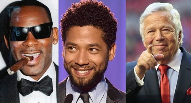 Men behaving badly (l to r): R. Kelly, Jussie Smollett, and Robert Kraft, each are embroiled in their own scandal