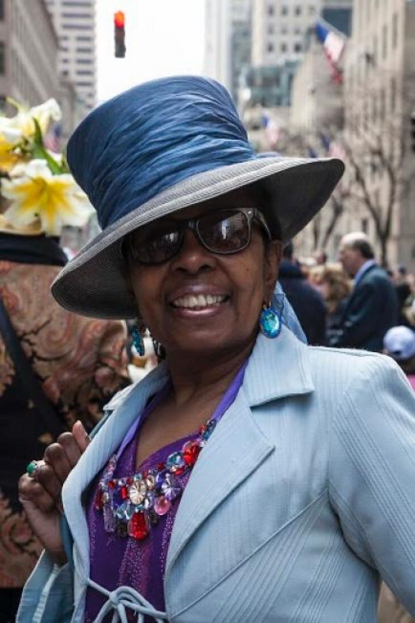 What&#039;s The 411 Book Editor, Luvon Roberson, at the Easter Parade on Fifth Avenue in New York City