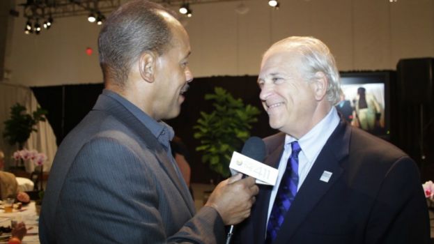 Jon Vegosen, Chair, USTA Board of Directors talking with What&#039;s The 411 reporter, Andrew Rosario at the USTA ICON Awards