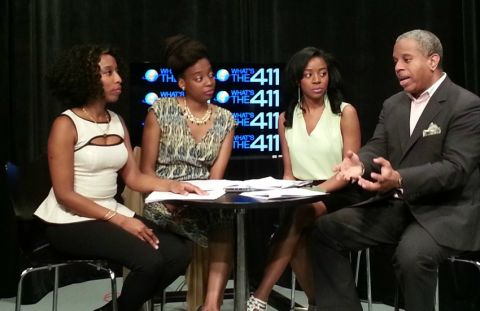 What's The 411 Hosts Kizzy Cox, Jacinda Motton, Bianca Peart, and Glenn Gilliam discussing a hot topic.