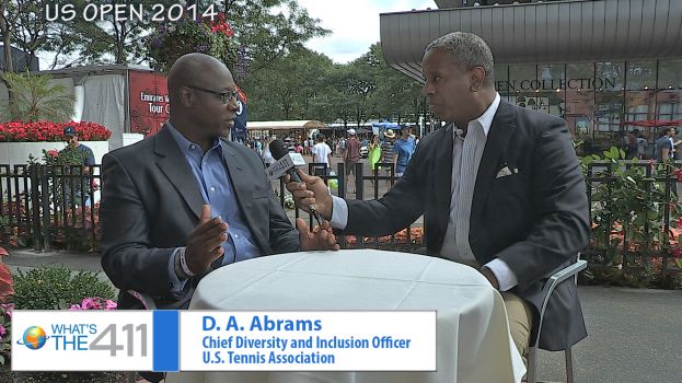 D.A. Abrams, Chief Diversity and Inclusion Officer, U.S. Tennis Association, speaking with Glenn Gilliam, host of What&#039;s The 411Sports
