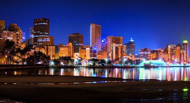 Durban, South Africa skyline at night