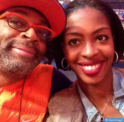 Filmmaker Spike Lee and What's The 411TV correspondent, Crystal L. Harris