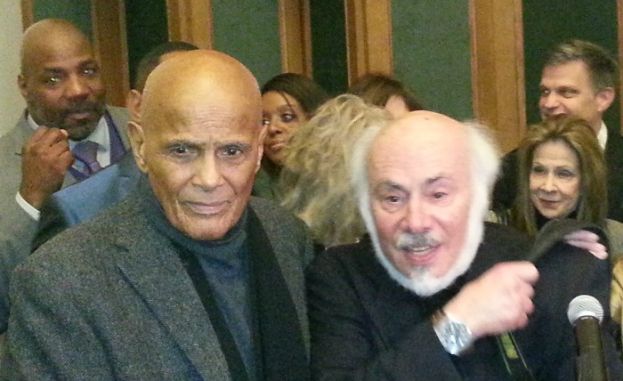 Photo left to right: Singer, songwriter, actor, and social activist, Harry Belafonte and social relevant photographer Stephen Somerstein