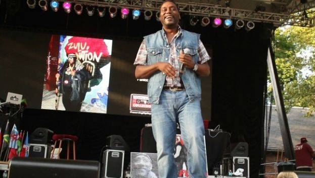 Big Daddy Kane on stage at the celebration of 40 Years of Hip-Hop at Central Park Summerstage