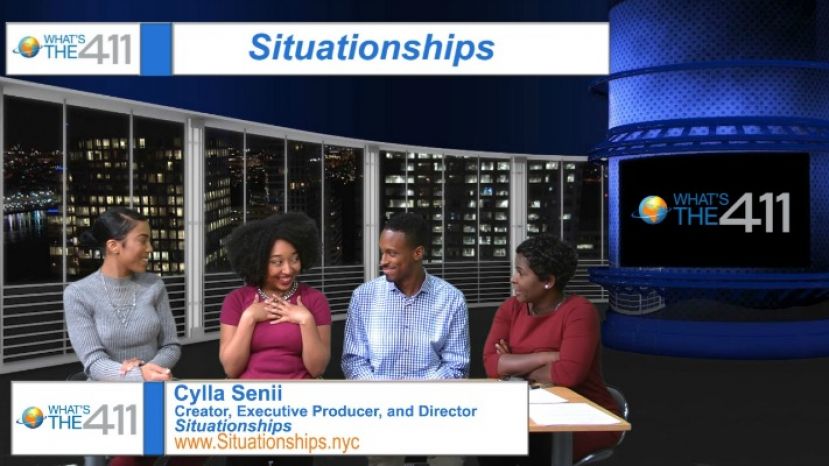 Left to right: What&#039;s The 411 host, Essence Semaj; Cylla Senii, Creator, Executive Producer, and Director, Situationships; Brandon Brathwaite, Producer, Situationships; and Onika McLean, host of What&#039;s The 411 