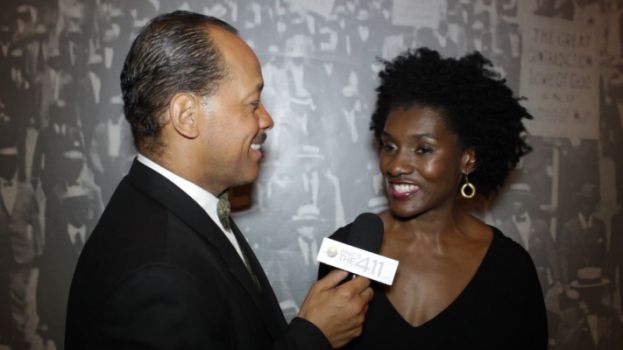 Andrew Rosario interviewing Constance C.R. White at New York Association of Black Journalists&#039; fundraising gala