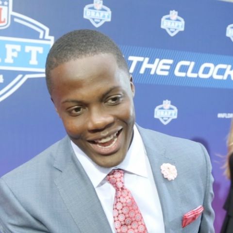 NFL Draftee Teddy Bridgewater talking with What's The 411Sports reporter Glenn Gilliam (off camera) on the red carpet at the NFL Draft