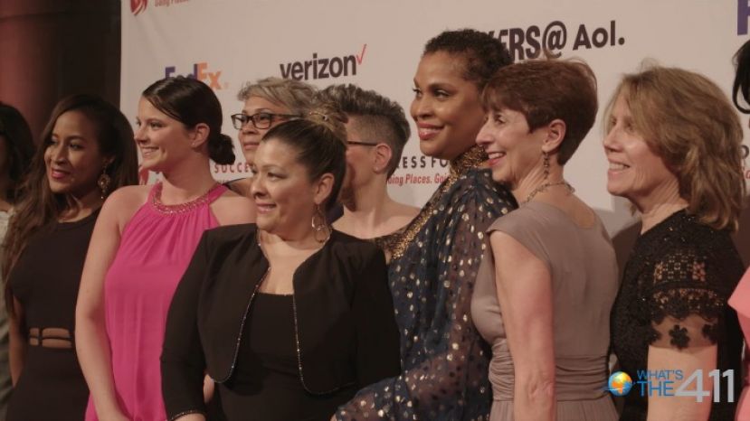 Joi Gordon, CEO, Dress for Success (3rd from right), surrounded by Dress for Success supporters