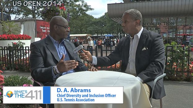 D.A. Abrams, Chief Diversity and Inclusion Officer, U.S. Tennis Association, speaking with Glenn Gilliam, host of What&#039;s The 411Sports