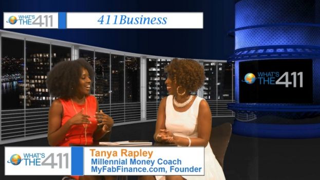 Tonya Rapley, The Millennial Money Coach, on the set with What&#039;s The 411 host Kizzy Cox