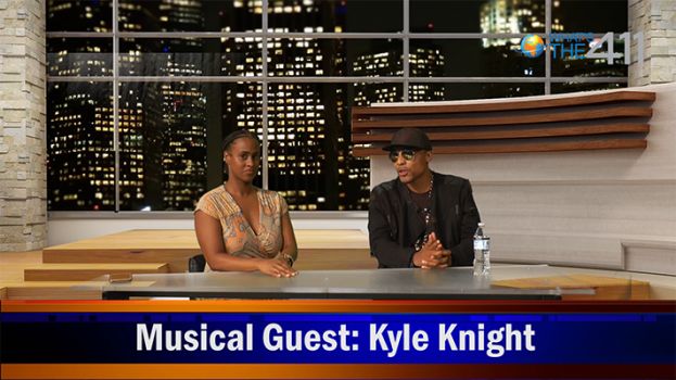 Keshia Wilson, What&#039;s The 411Sports host, and Kyle Knight, an up-and-coming, conscious hip-hop artist, on the What’s The 411 set  
