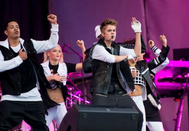 Justin Beiber performing in Oslo, Norway